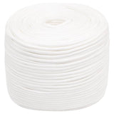 Vidaxl čolna vrvi 6 mm 100 m polipropilen polno bela