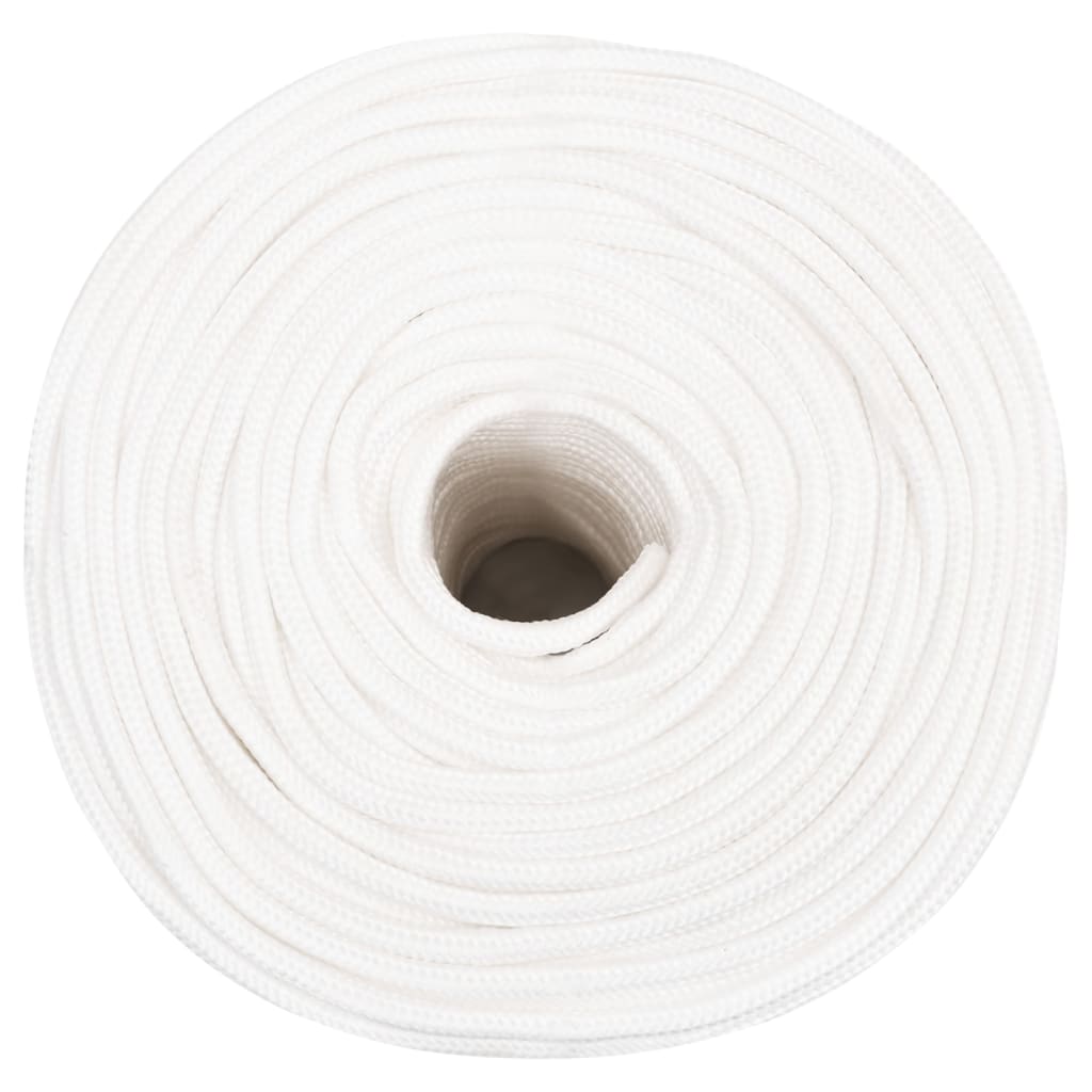 Vidaxl čolna vrvi 6 mm 250 m polipropilen polno bela