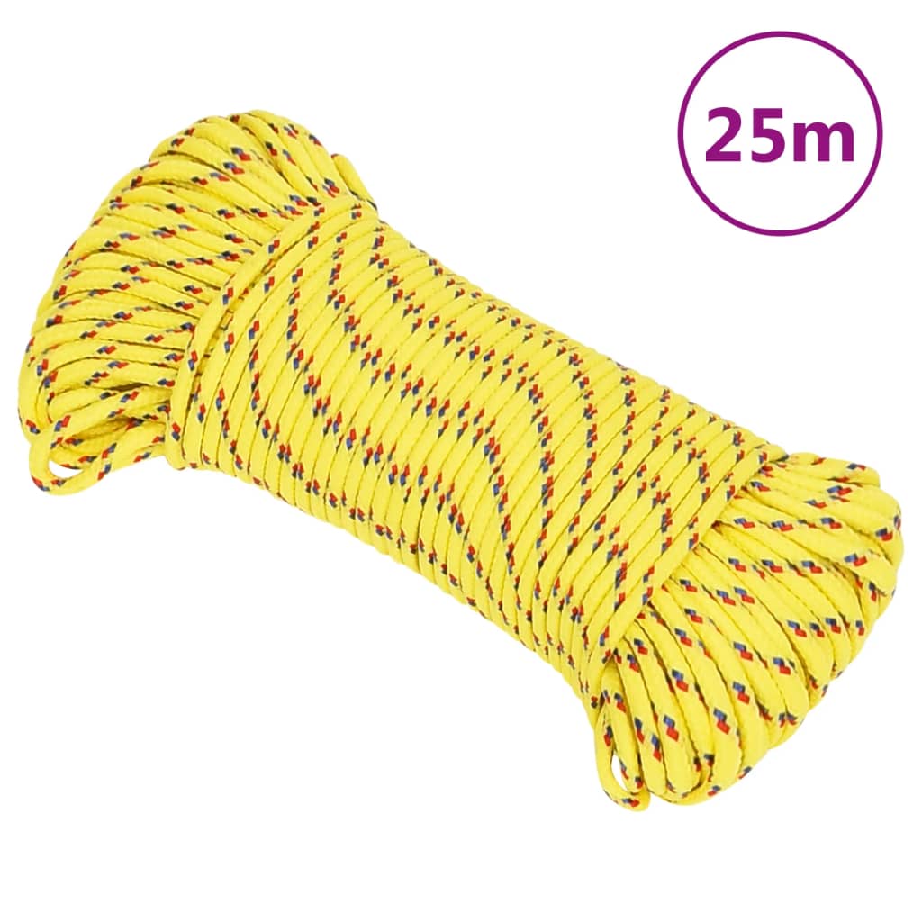Corde à démarrage Vidaxl 3 mm 25 m jaune en polypropylène