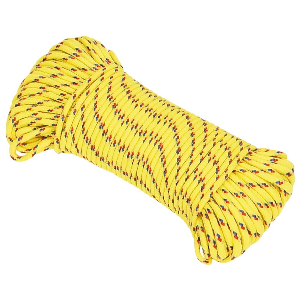 Corde de bateau vidaxl 5 mm 250 m en jaune en polypropylène