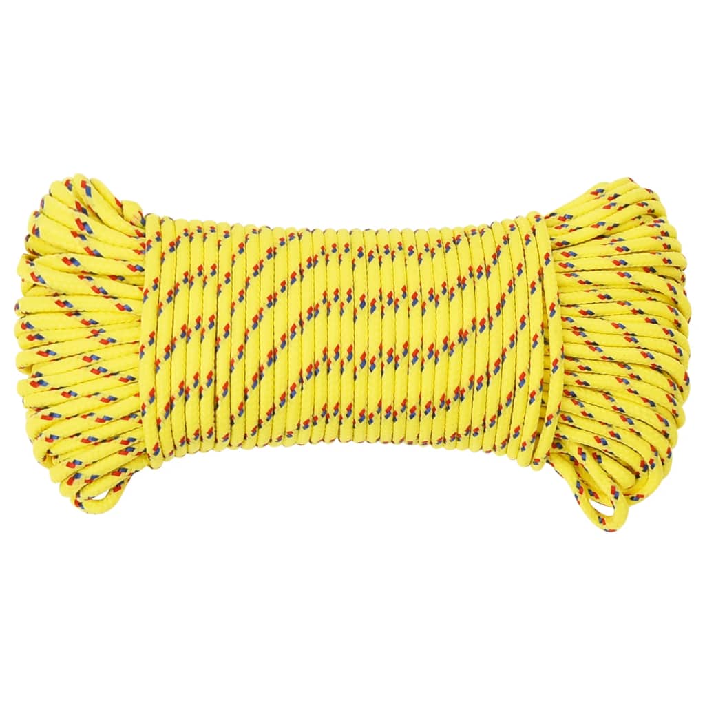 Corde de bateau vidaxl 5 mm 250 m en jaune en polypropylène