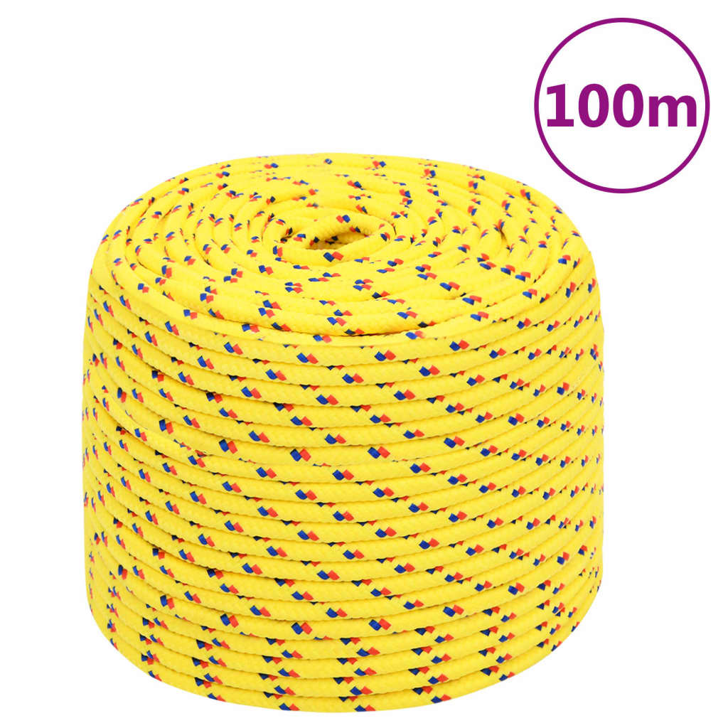 Corde à bateau Vidaxl 8 mm 100 m en jaune en polypropylène