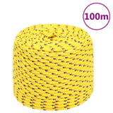 Corde à bateau Vidaxl 8 mm 100 m en jaune en polypropylène