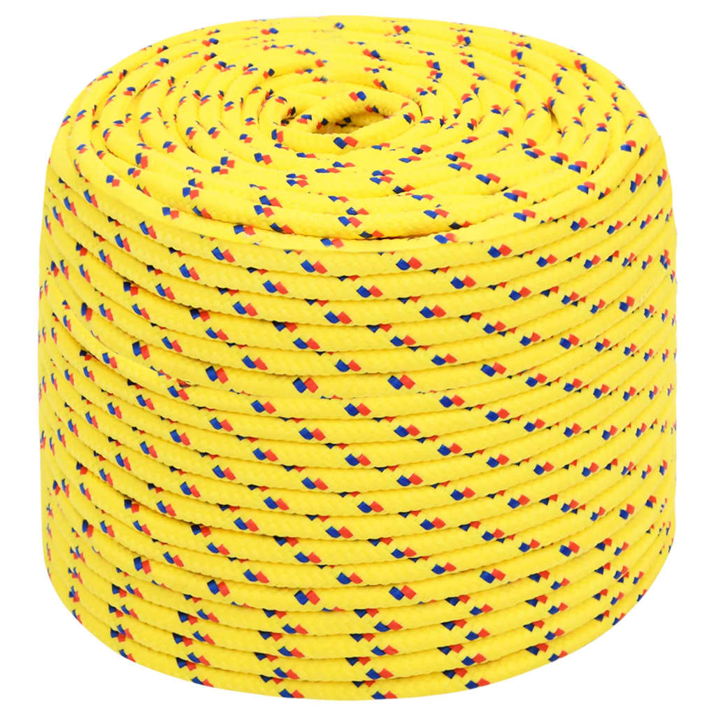 Corde à bateau Vidaxl 8 mm 100 m en jaune en polypropylène