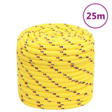 Corde de bateau vidaxl 16 mm 25 m en jaune en polypropylène