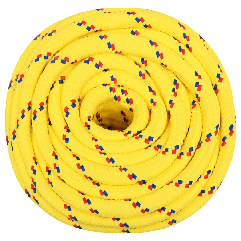 Corde de bateau vidaxl 16 mm 25 m en jaune en polypropylène