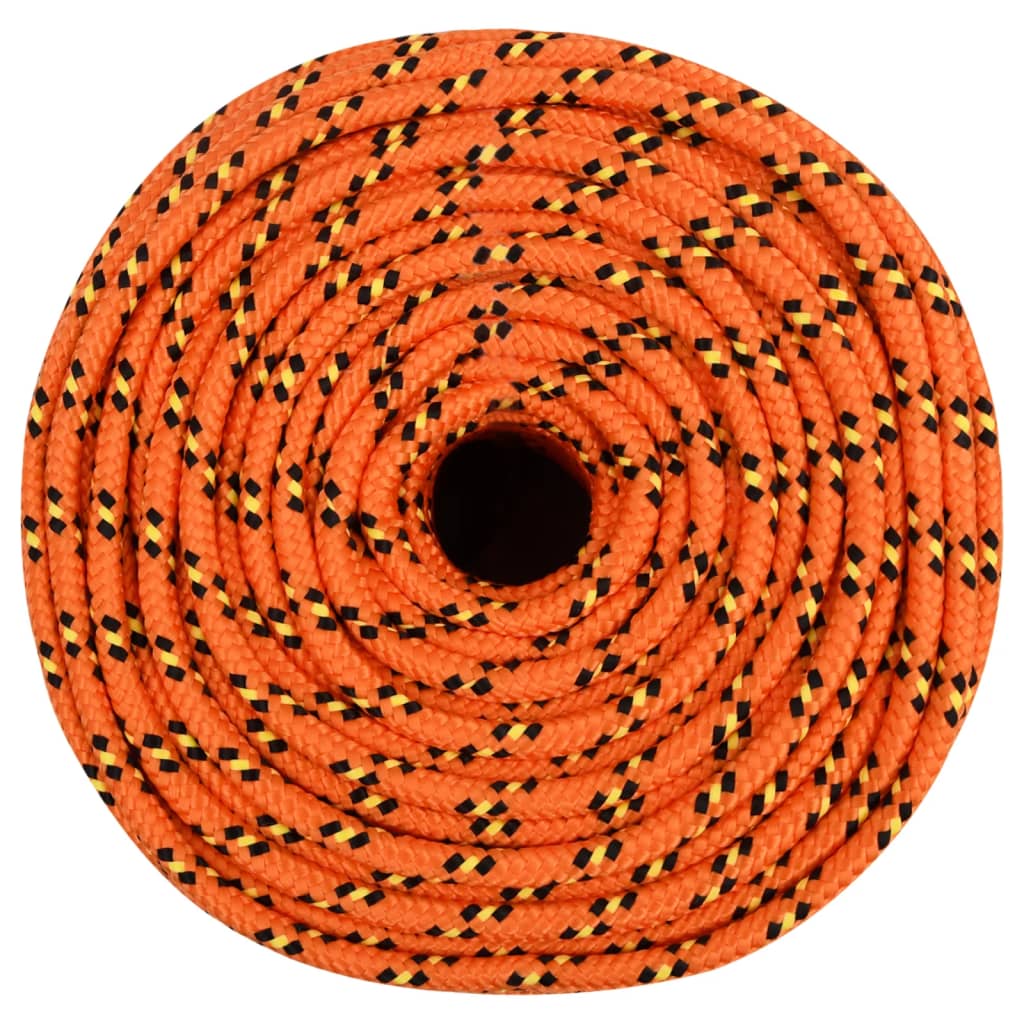 Corde de bateau vidaxl 10 mm 50 m en orange en polypropylène
