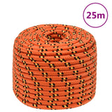 Corde de bateau vidaxl 14 mm 25 m en orange en polypropylène