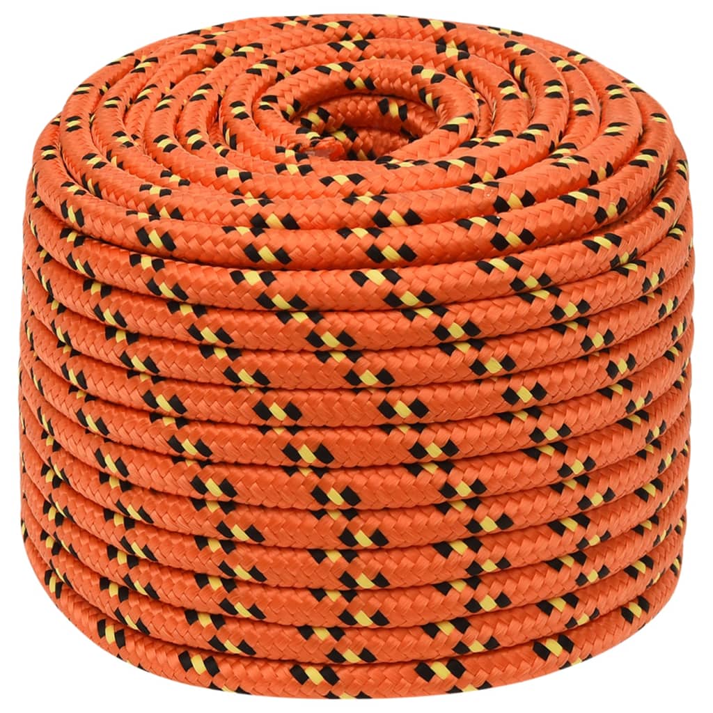 Corde de bateau vidaxl 14 mm 25 m en orange en polypropylène