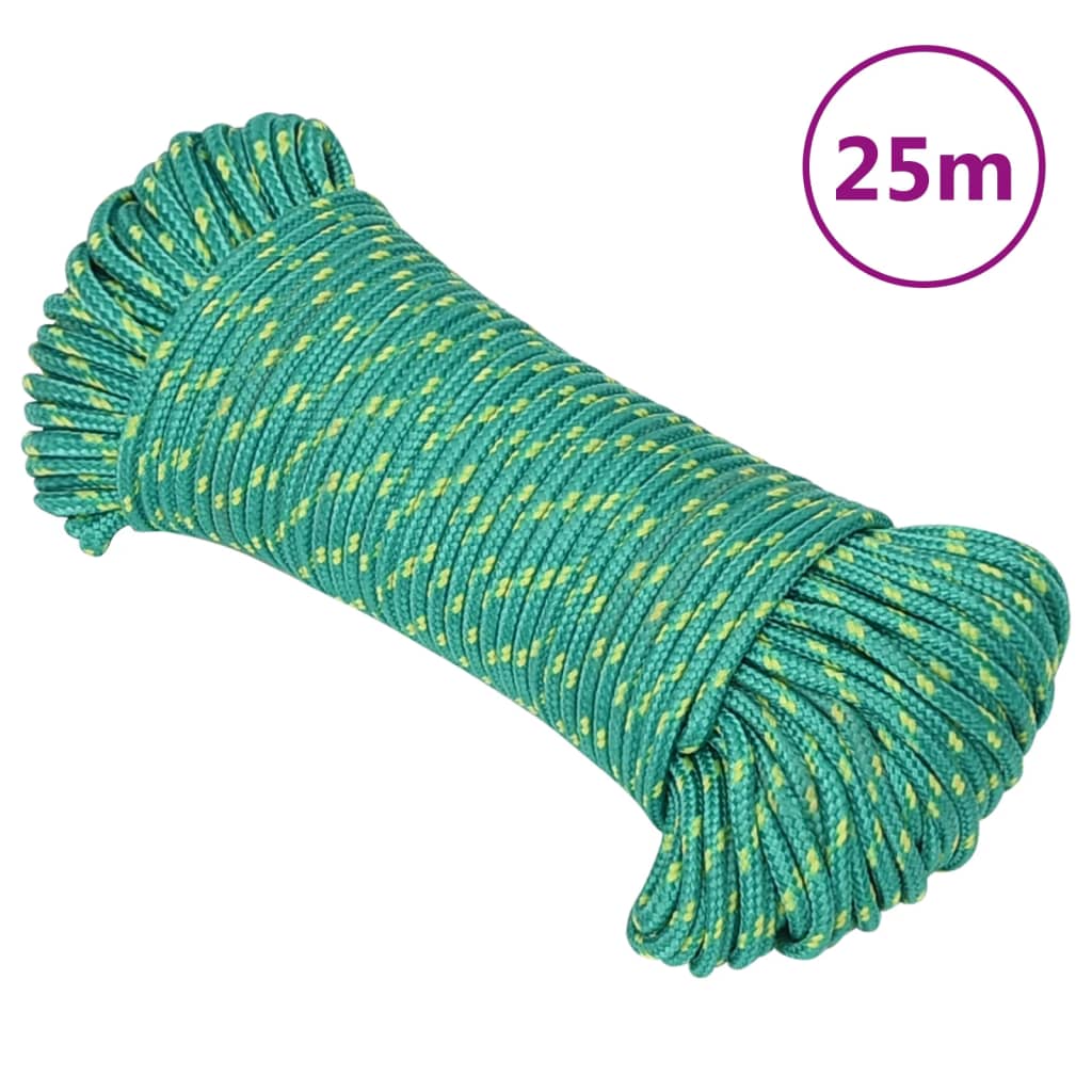 Corde à bateau Vidaxl 5 mm 25 m vert polypropylène