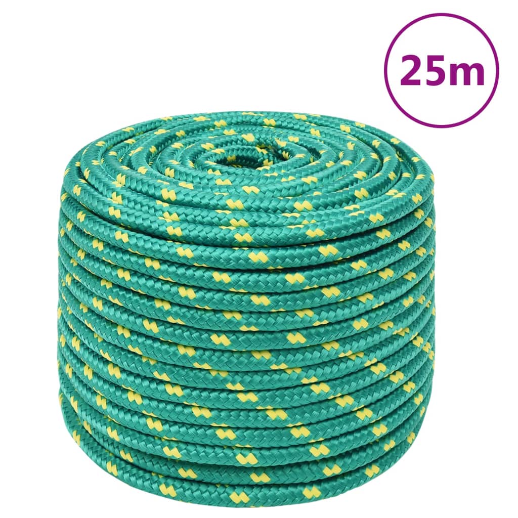 Corde à bateau Vidaxl 12 mm 25 m de polypropylène vert