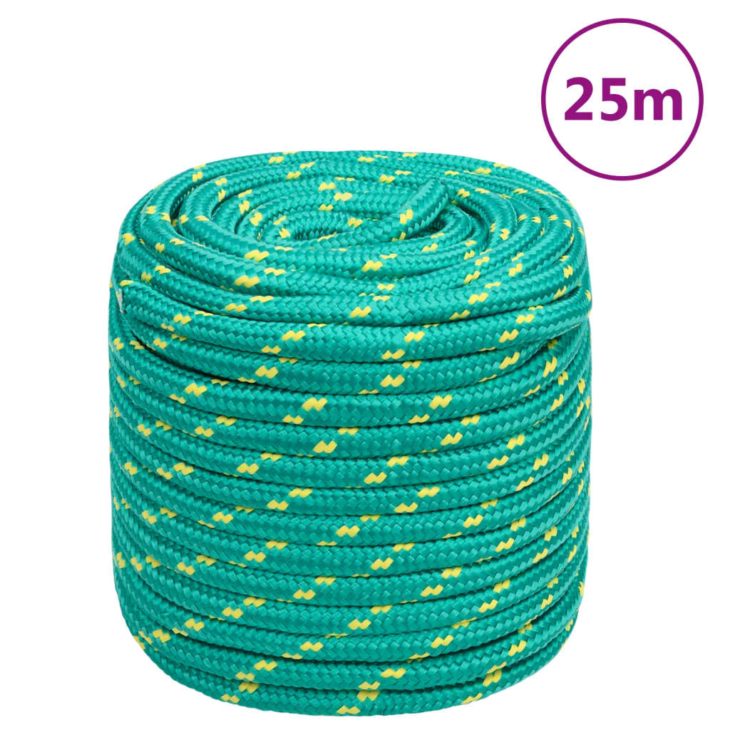 Corde à bateau Vidaxl 16 mm 25 m vert polypropylène