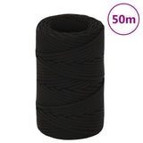 Vidaxl Werkouw 2 mm 50 m polyester sort