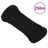 Vidaxl Werkouw 3 mm 250 m polyester sort