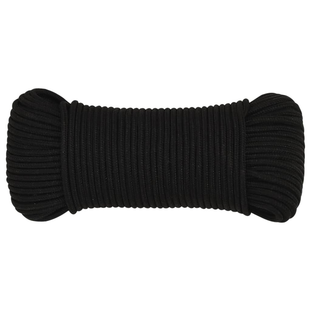Vidaxl Werkouw 3 mm 250 m polyester sort