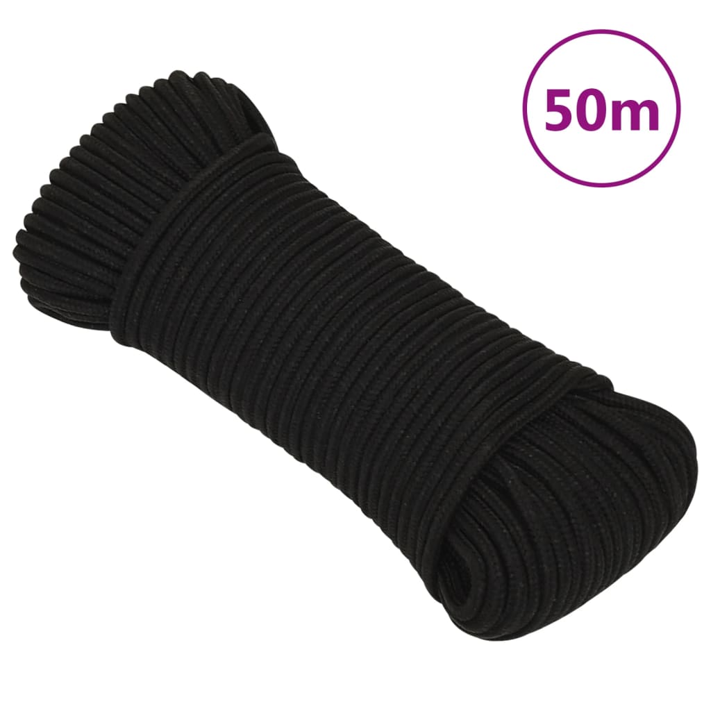Vidaxl Werkouw 4 mm 50 m polyester černá