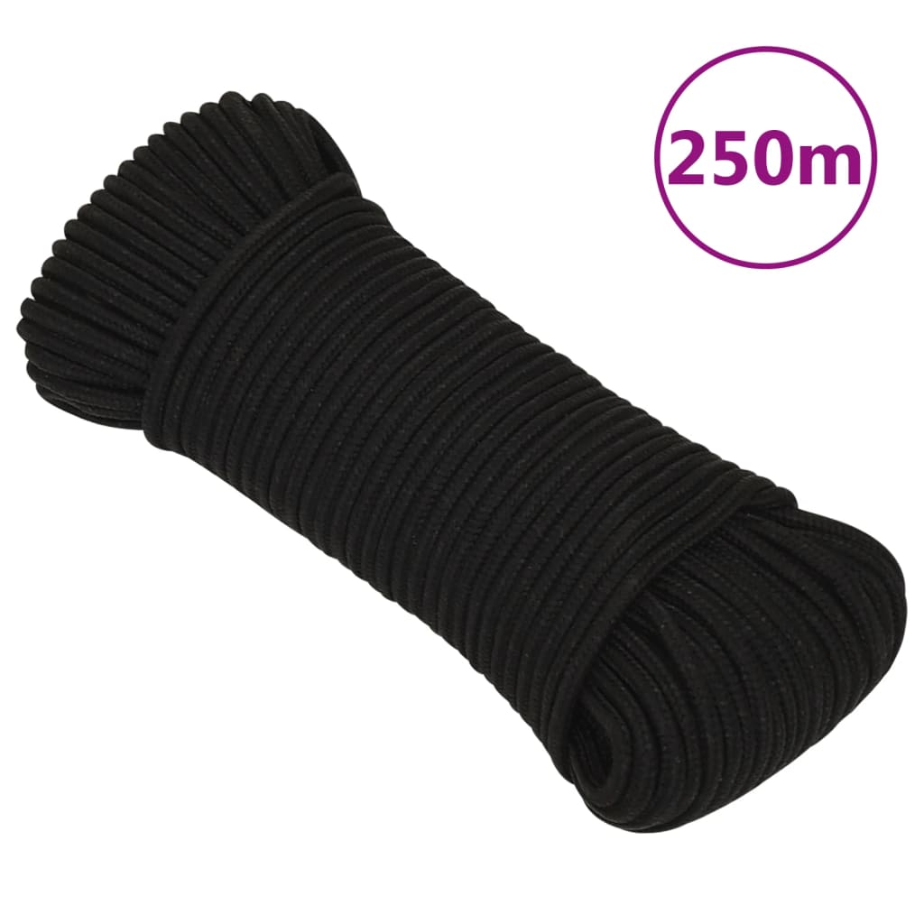 Vidaxl Werkouw 4 mm 250 m polyester sort