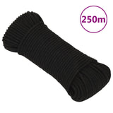 Vidaxl Werkouw 4 mm 250 m polyester sort