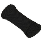 Vidaxl Werkouw 5 mm 100 m polyester sort