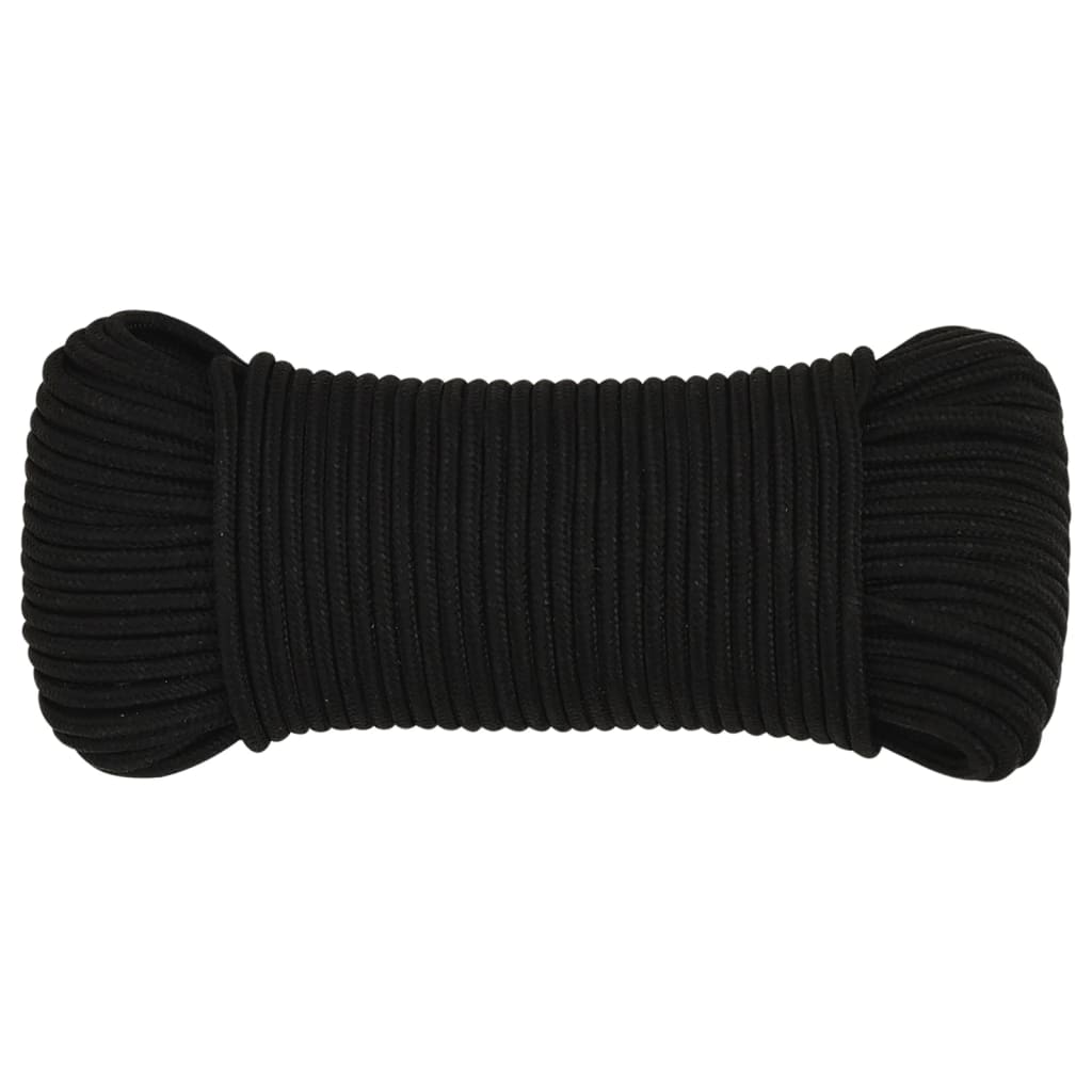 Vidaxl Werkouw 5 mm 250 m polyester sort