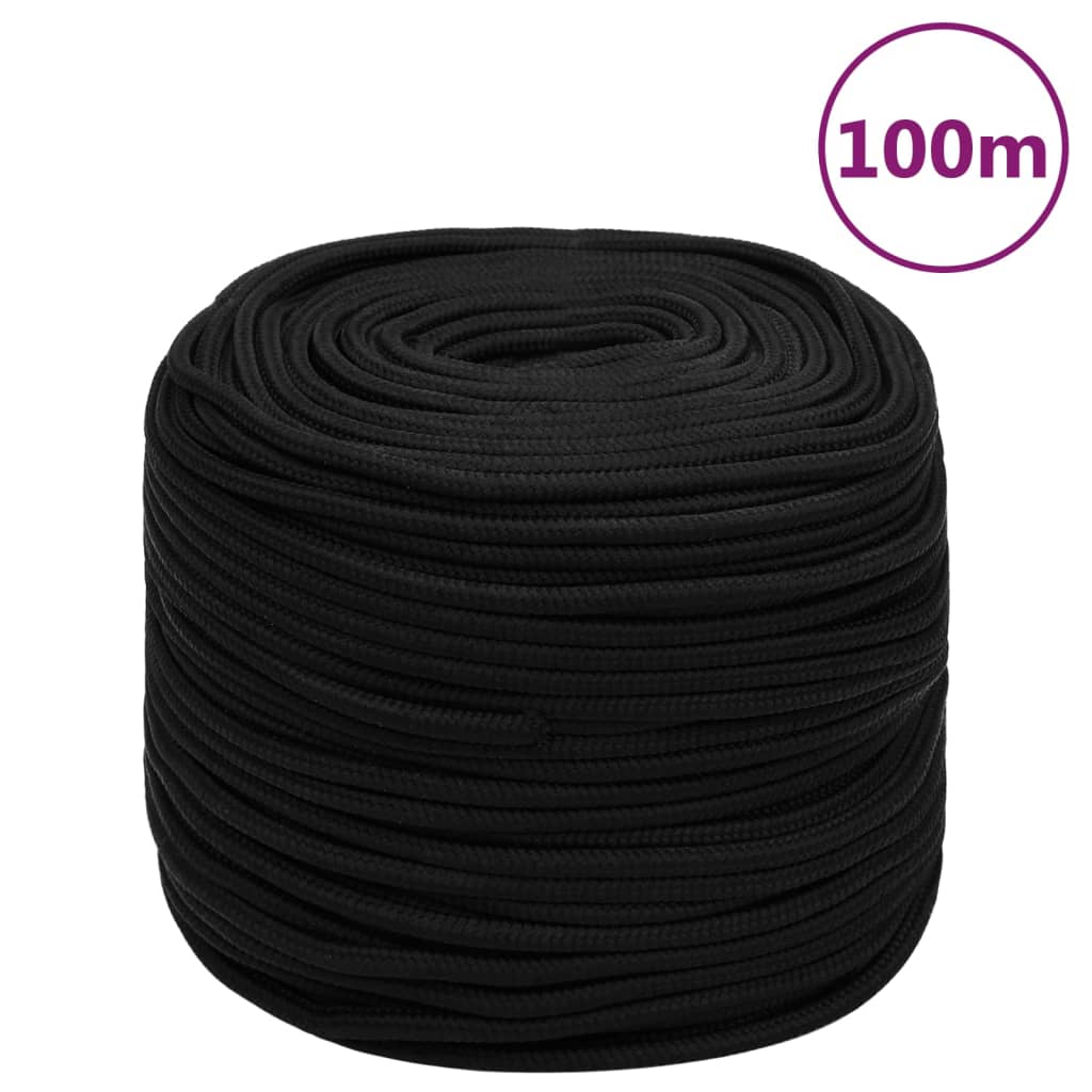 Vidaxl Werkouw 6 mm 100 m polyester sort