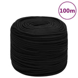 Vidaxl Werkouw 6 mm 100 m polyester sort