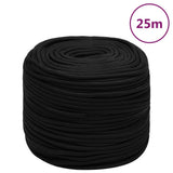 Vidaxl Werkouw 8 mm 25 m polyester sort