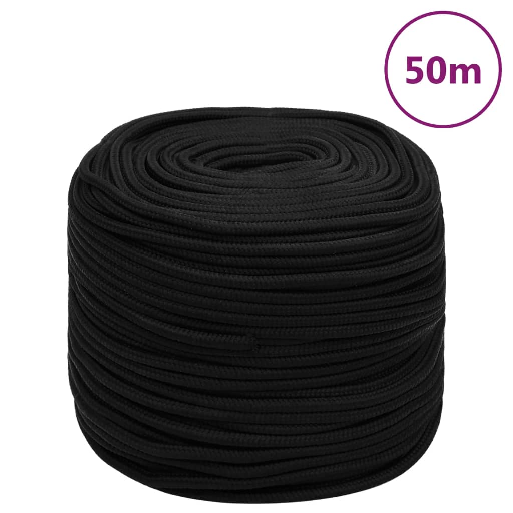 Vidaxl Werkouw 10 mm 50 m polyester sort