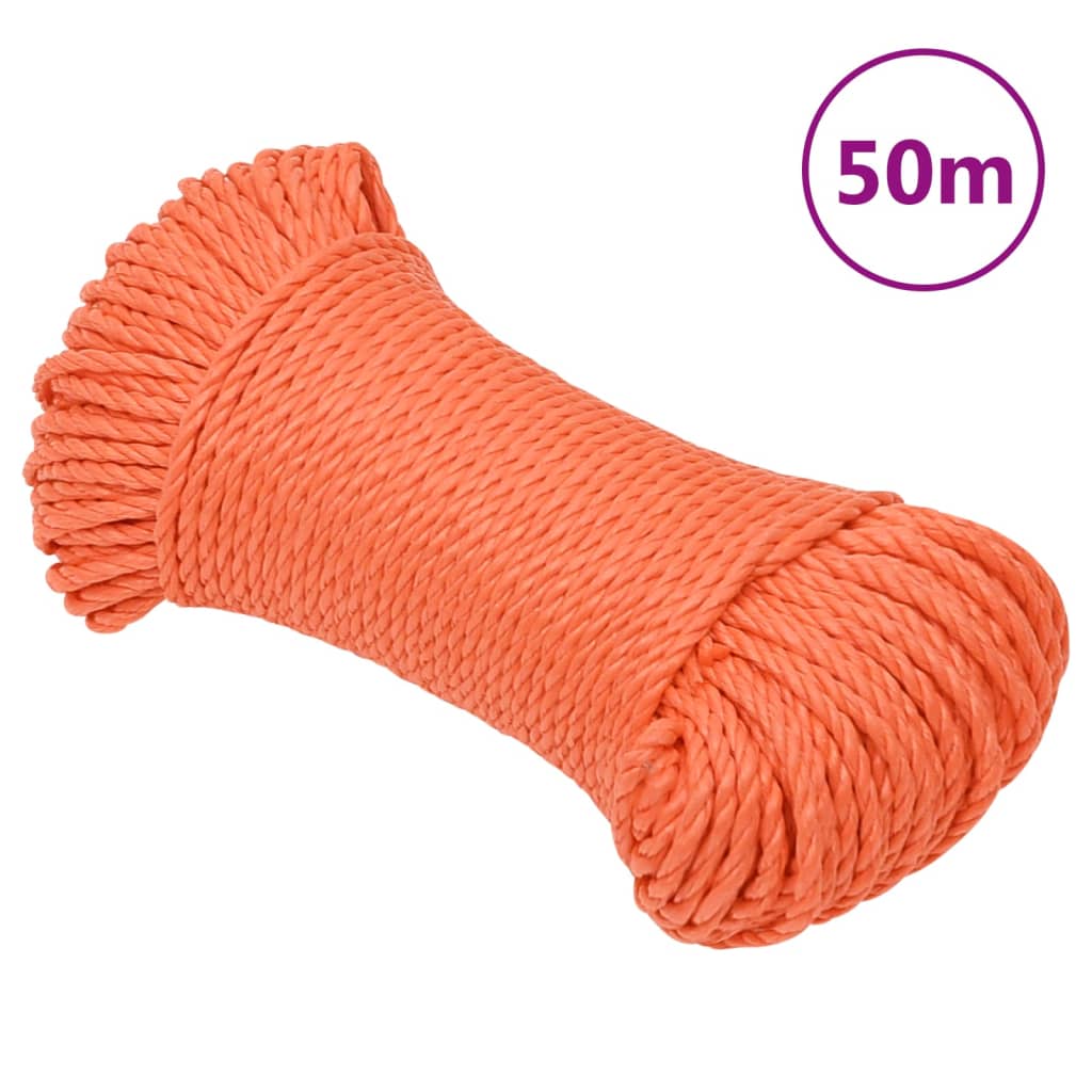 Vidaxl Werkouw 6 mm 50 m polypropen oranje