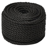 Vidaxl werkouw 12 mm 25 m polipropene nero