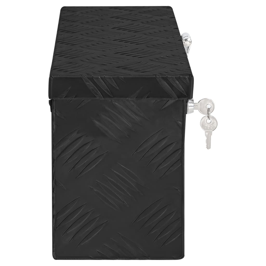 Boîte de rangement Vidaxl 50x15x20,5 cm en aluminium noir
