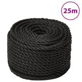 Vidaxl werkouw 20 mm 25 m polipropene črna