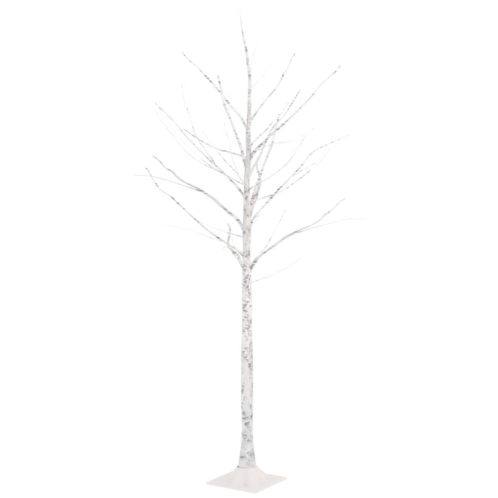 Vidaxl Berkenboom LED 96 LEDS blanc chaud 180 cm blanc