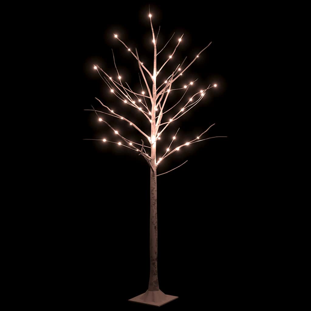 Vidaxl Berkenboom LED 96 LEDS blanc chaud 180 cm blanc