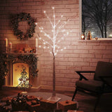 Vidaxl Berkenboom LED 96 LEDS blanc chaud 180 cm blanc