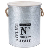 H S Collection 3-part storage box set with rope zinc