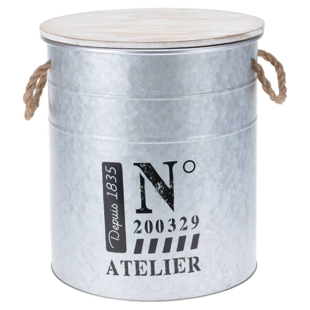 H S Collection 3-part storage box set with rope zinc