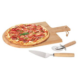 Excellent Houseware 3-part Pizzasnijs Set 43x30 cm Bamboo