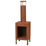 Progarden progarden fireplace with chimney and handles 100 cm rust -colored