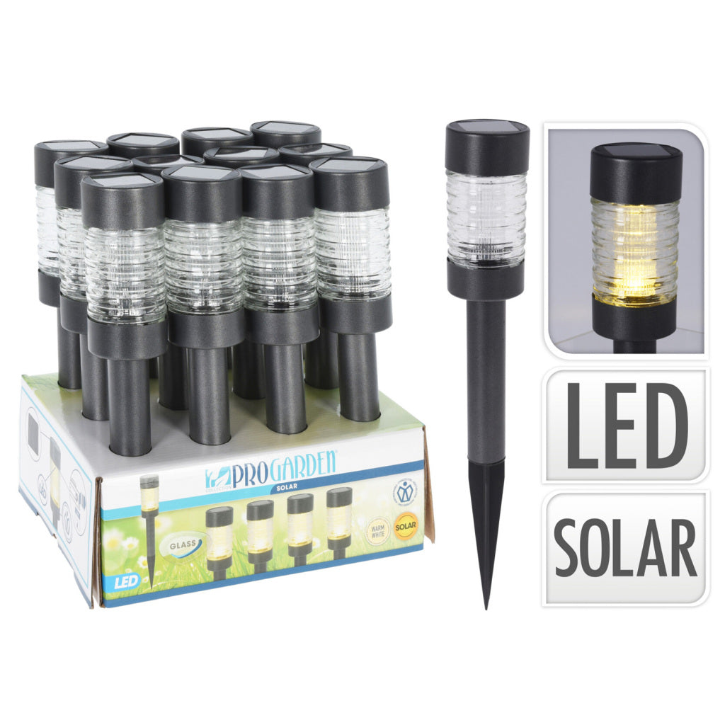 Pro Garden Solarlamp Antracit iz nerjavečega jekla