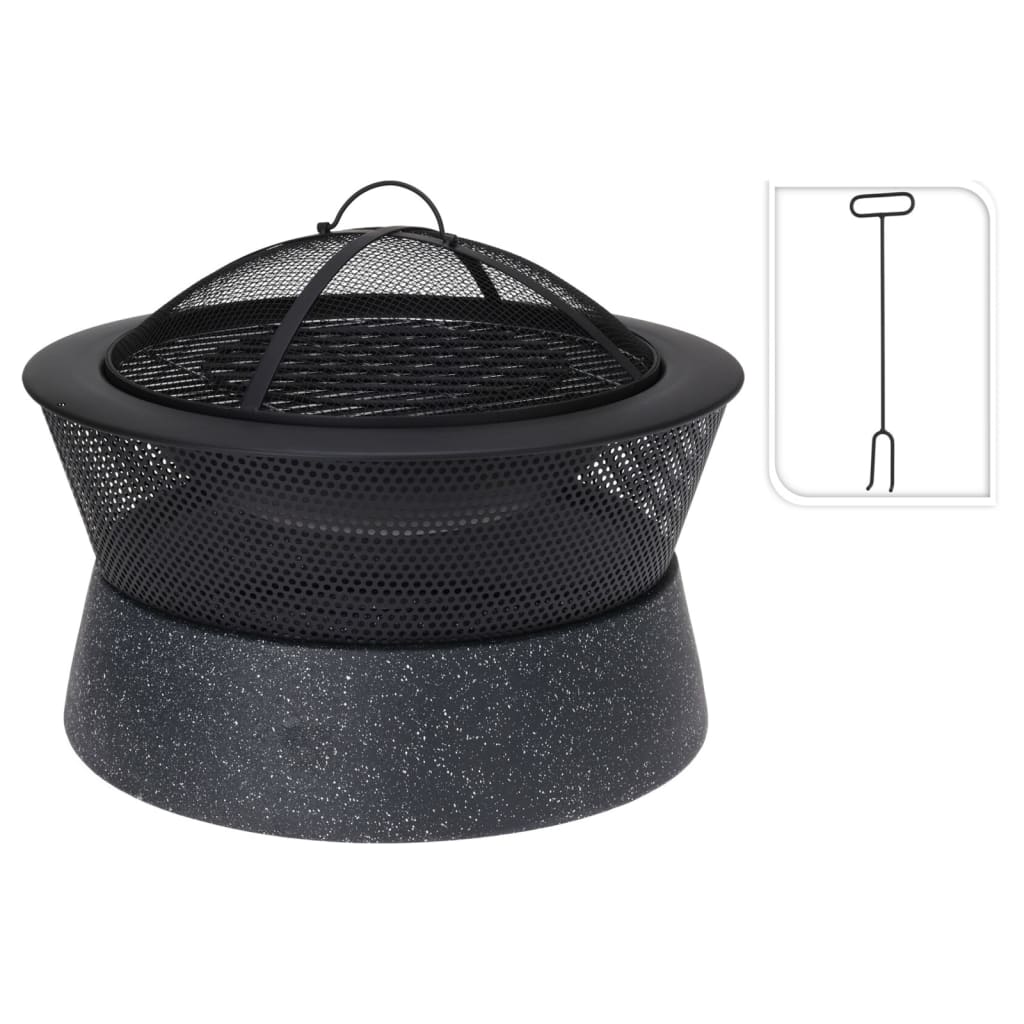 Progarden Progarden Fire Bowl med grill runt 54,5x54,5x38 cm svart