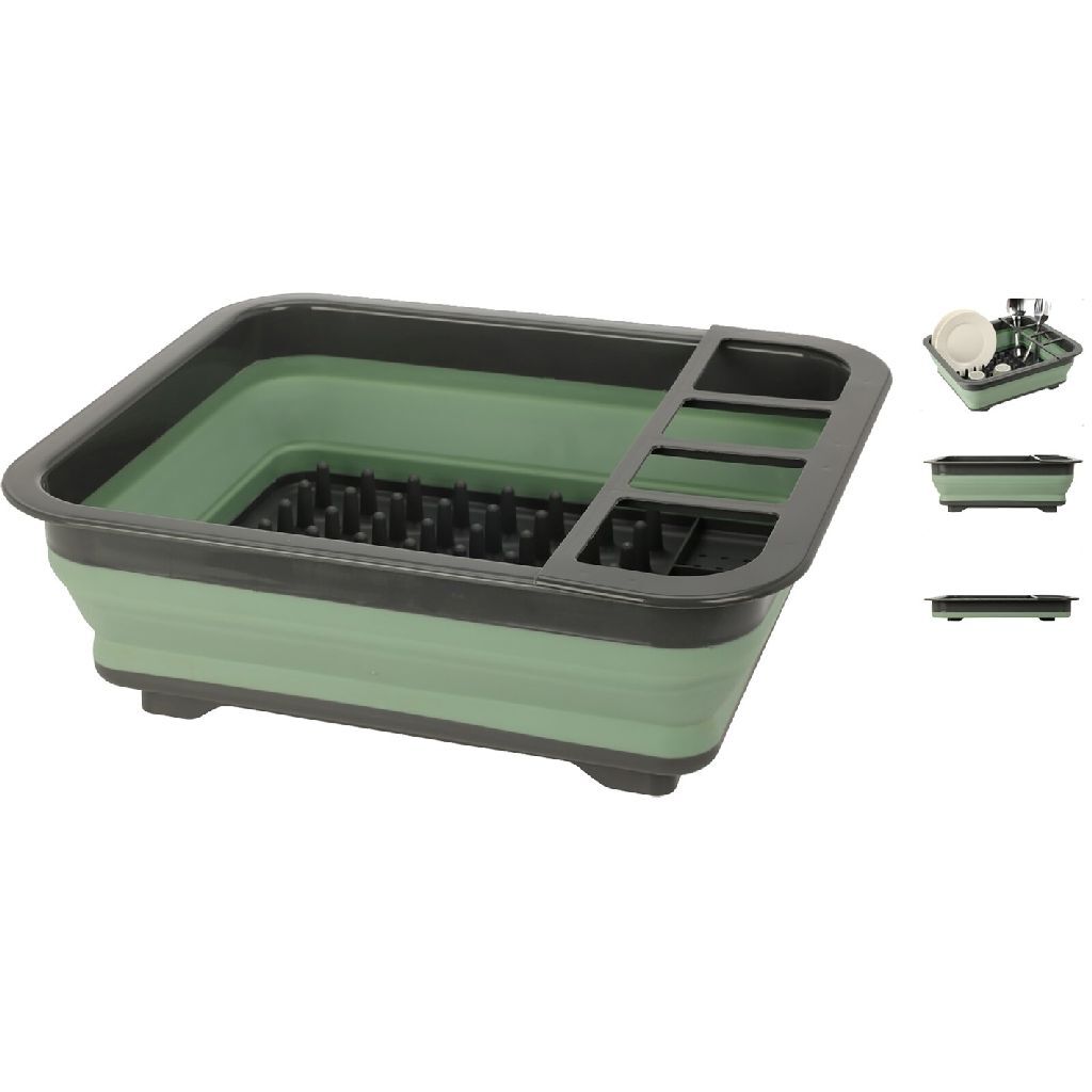 Miscellaneous drain rack foldable 36.5x12x31 cm green gray