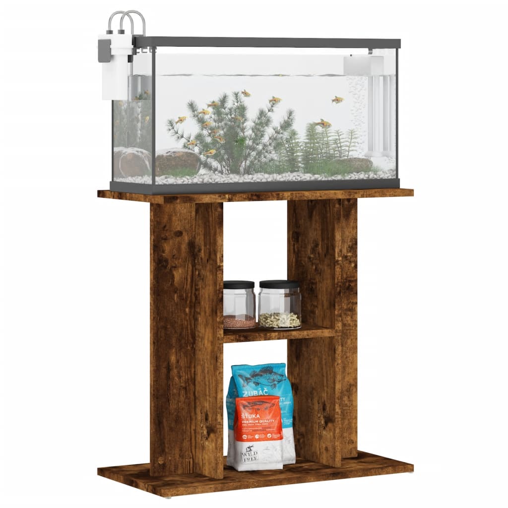 VidaXL Aquarium Standard 60x30x60 cm Properted Wood Smoked Oak colored