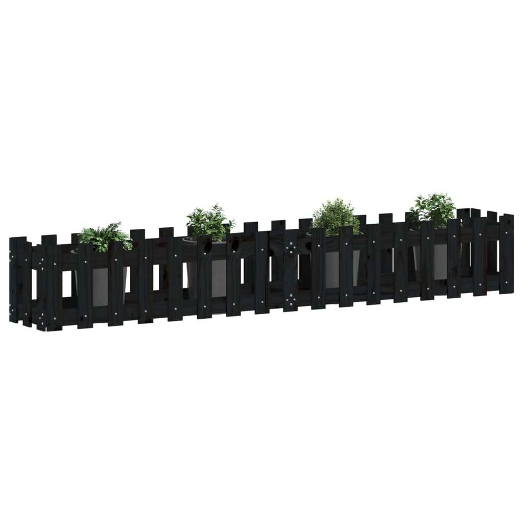 Vidaxl planter Insent HEK Design 200x30x30 cm fyrretræ sort