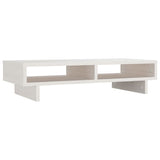 Support de moniteur Vidaxl 60x27x14 cm en pin solide blanc