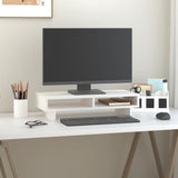 Support de moniteur Vidaxl 60x27x14 cm en pin solide blanc
