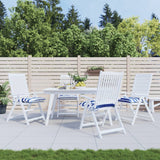 Cuscini da sedia Vidaxl 4 Sted 40x40x7 cm tessuto bianco e blu
