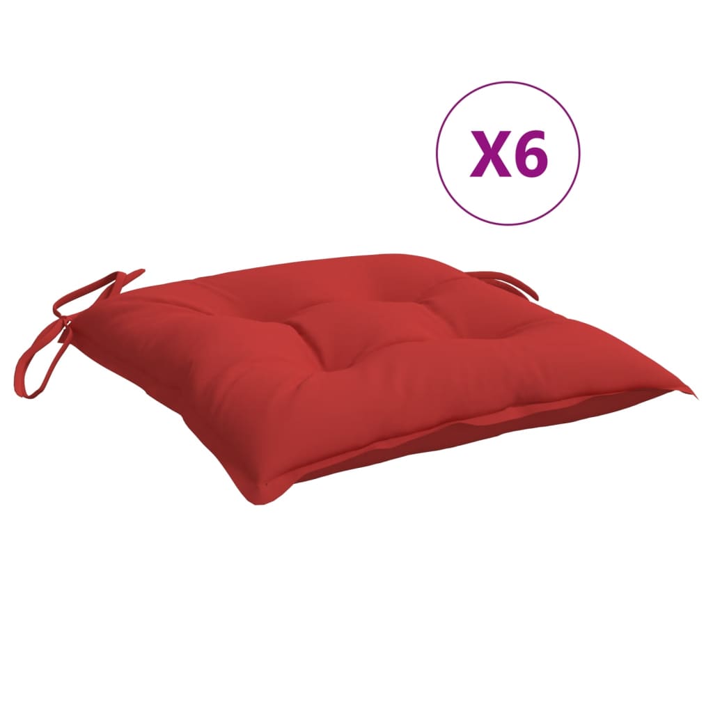 Vidaxl Pallet cushions 6 st 50x50x7 cm Oxford fabric red