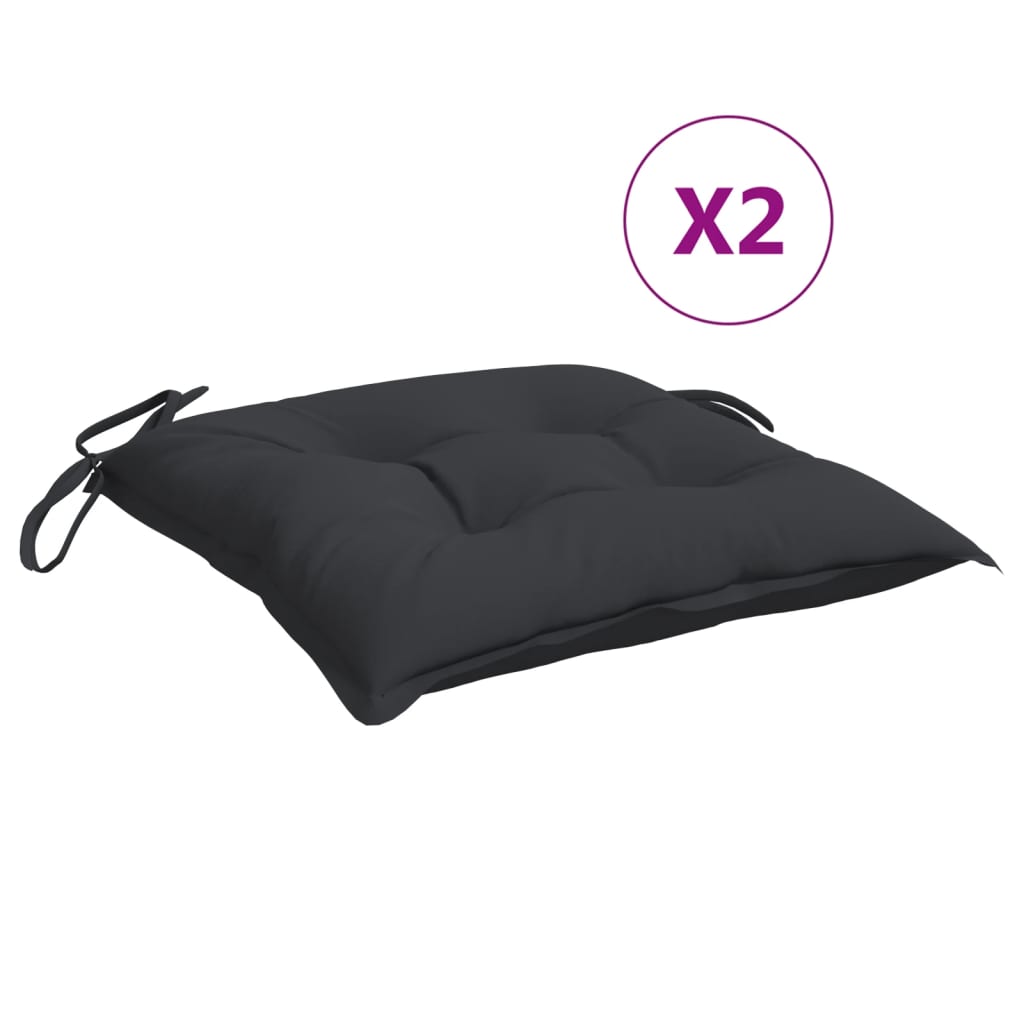Coussins de palette vidaxl 2 st 50x50x7 cm tissu oxford noir