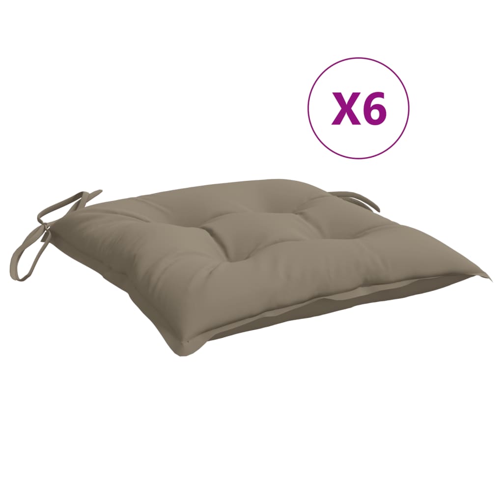 Cuscini di pallet Vidaxl 6 ST 50x50x7 cm tessuto Oxford Taupe